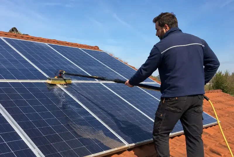Nettoyage et entretien de panneaux solaires au Plan