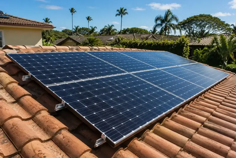 Installation de panneaux solaires au Plan